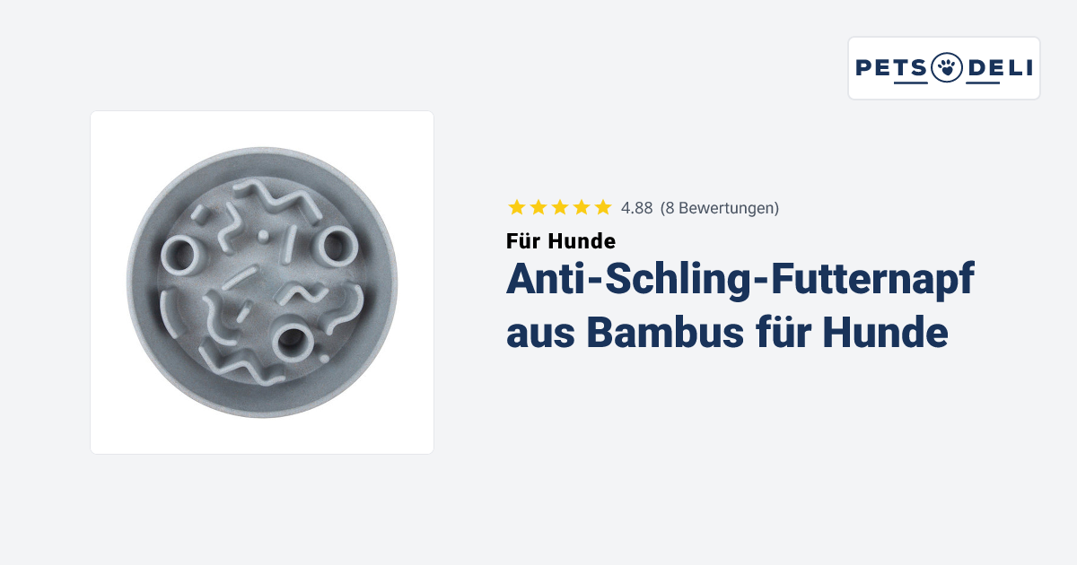 Hundenapf Anti-Schling-Futternapf aus Bambus fr Hunde - Pets Deli
