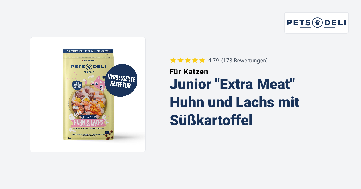 Trockenfutter Junior Huhn & Lachs mit Skartoffel und Karotte fr Katzen - Pets  Deli