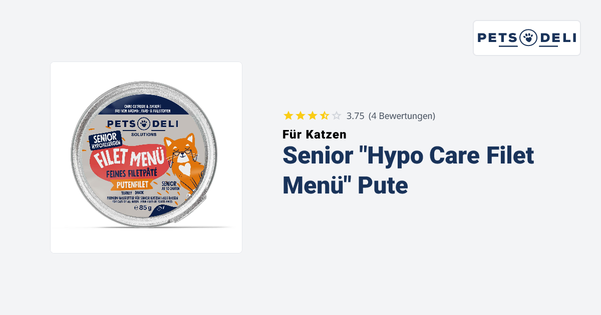 Nassfutter Senior Hypocare Filet Men Putenfilet fr Katzen - Pets Deli