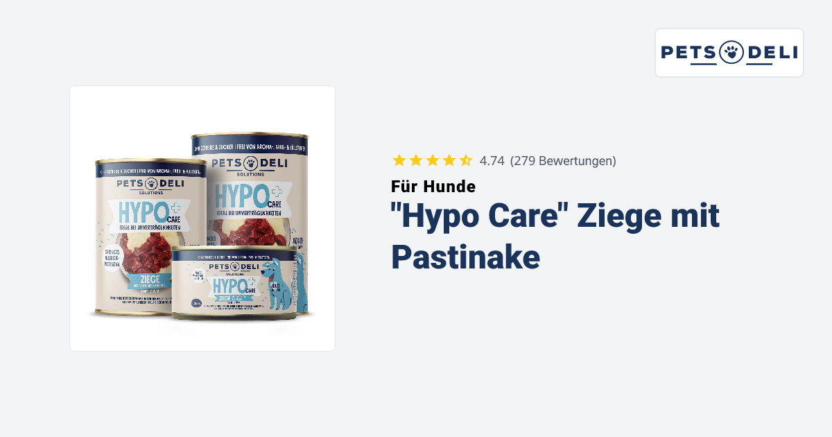 Nassfutter Hypo Care Ziege mit Pastinake & Distell fr Hunde - Pets Deli