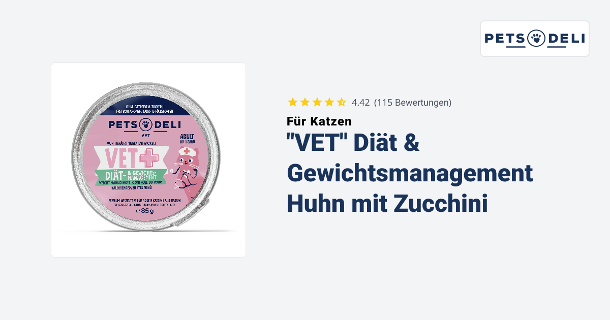 Nassfutter VET Dit & Gewichtsmanagement fr Katzen - Pets Deli