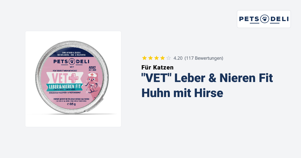 Nassfutter VET Leber & Nieren Fit fr Katzen - Pets Deli