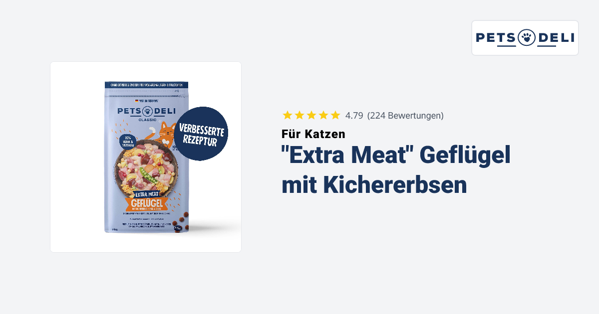 Trockenfutter Extra Meat Trockenfutter Geflgel fr Katzen - Pets Deli
