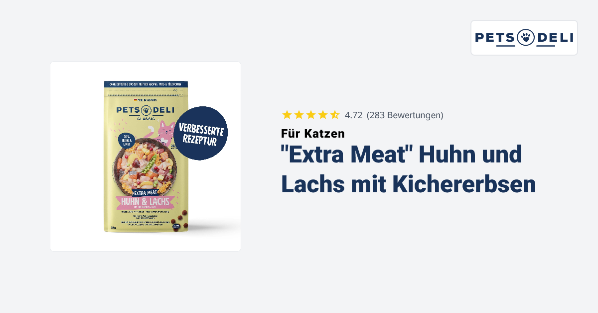 Extra Meat Trockenfutter Huhn mit Lachs fr Katzen - Pets Deli
